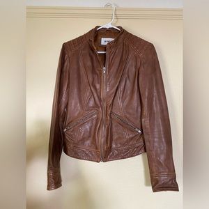 BB Dakota Brown Leather Moto Jacket